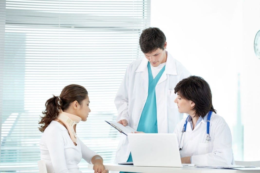 At doctors office 11860 Vista Del Sol, Ste. 128 Neck Braces, Cervical Collars: Types of Spinal Bracing