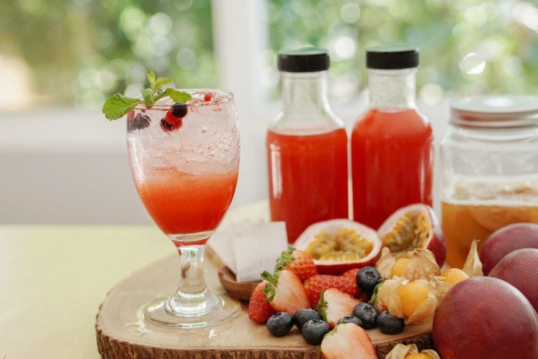 Kombucha second Fermented fruit tea, Probiotic food for gut heal