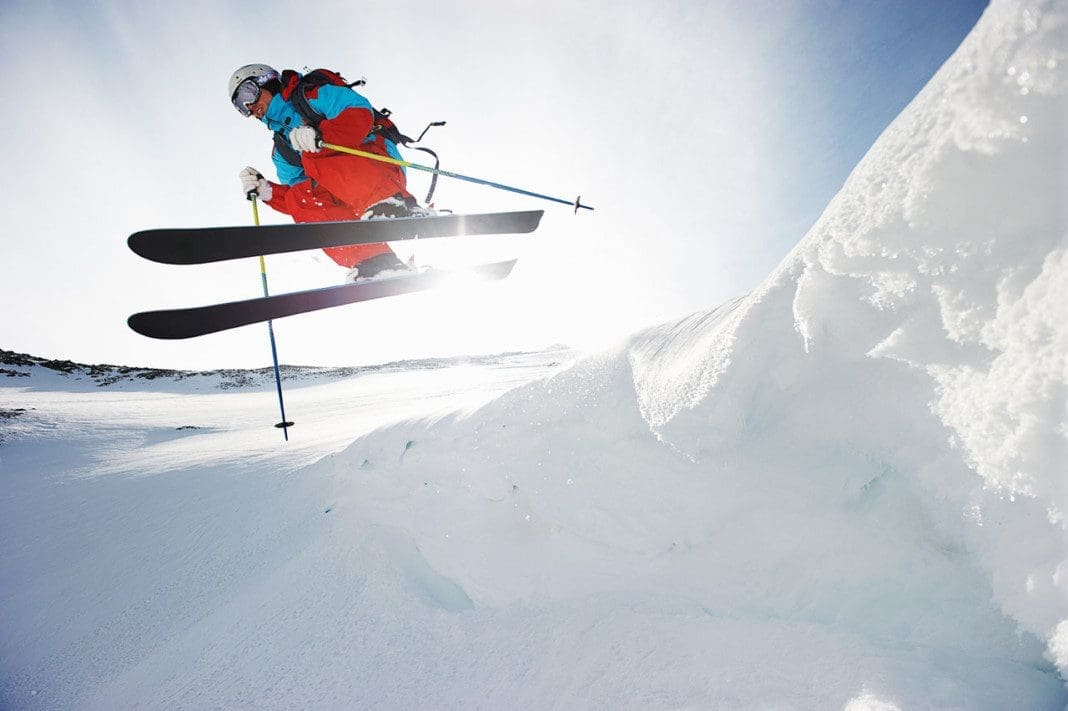 Skier in midair