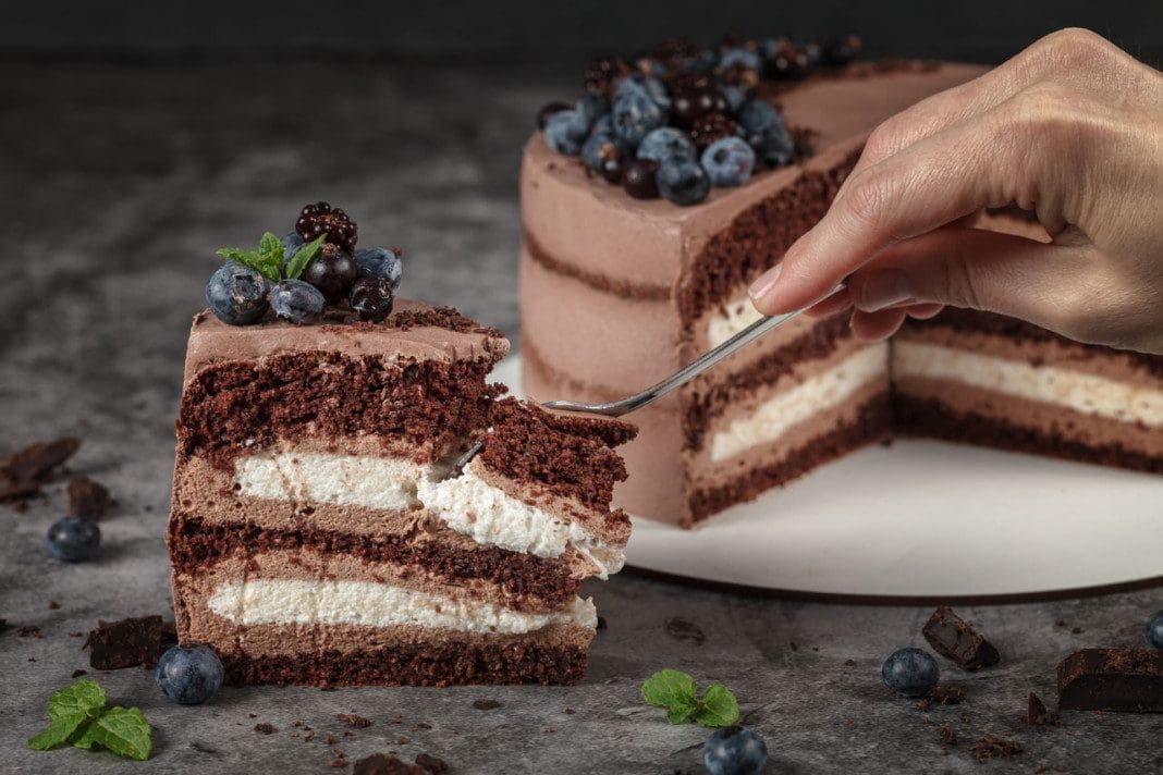 Triple chocolate mousse. Cheesecake three chocolates